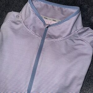 Walter Hagen Mens XL Performance Golf Quarter Zip Athletic Pullover Pink Blue